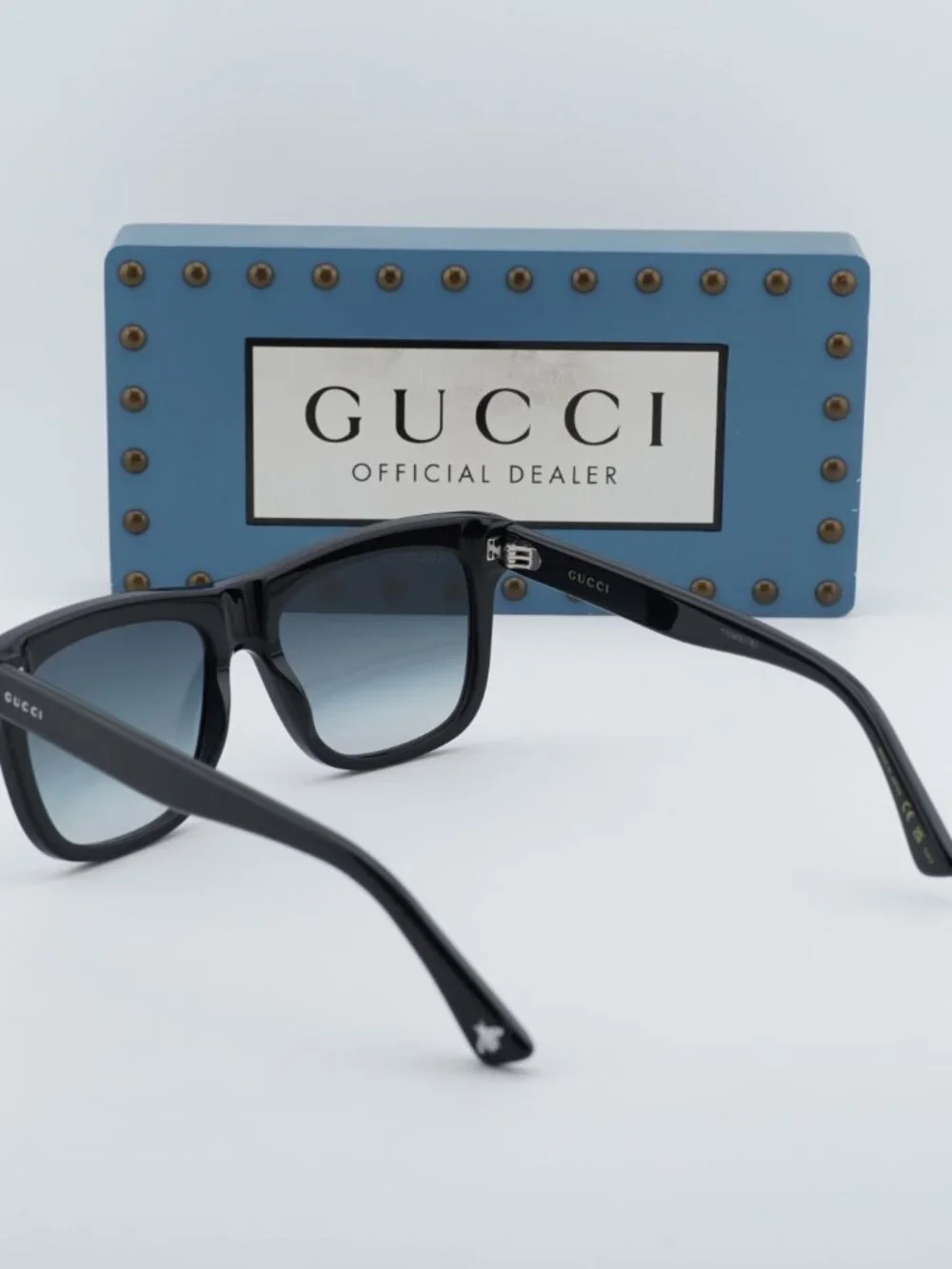 Gucci GG0158SN 001 Square Sunglasses - Black/Grey - Picture 8 of 11